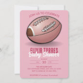 Elegant roze Football Baby shower Kaart (Voorkant)