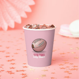 Elegant roze Football Baby shower Papieren Bekers