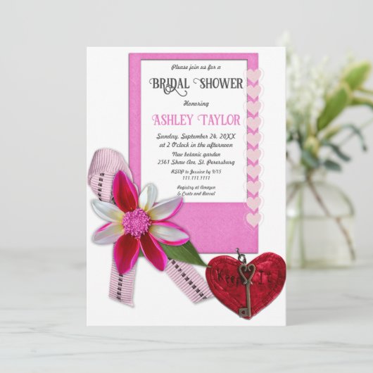 Elegant Roze Formele Romantische Vrijgezellenfeest Kaart (Staand voorkant)