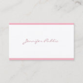 Elegant roze Freehand Script Plain Sleek Luxe Visitekaartje (Voorkant)