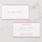 Elegant roze Freehand Script Plain Sleek Luxe Visitekaartje (Voorkant / Achterkant)