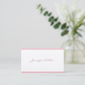 Elegant roze Freehand Script Plain Sleek Luxe Visitekaartje (Staand voorkant)