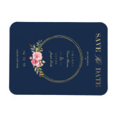 Elegant Roze Garland Wreath Wedding Magneet (Horizontaal)