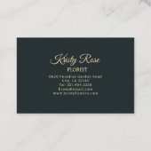 Elegant roze geel bloemgroen goud visitekaartje (Achterkant)