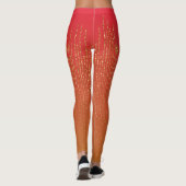 Elegant roze geel glitterpatroon leggings (Achterkant)