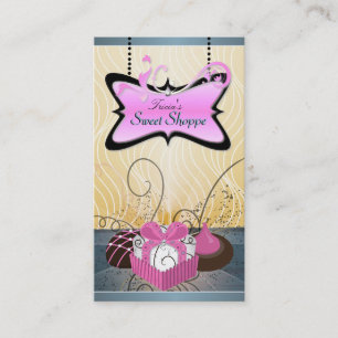 Elegant roze & gele koekje voor koekjes visitekaartje