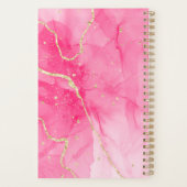 Elegant roze gemarmerd zwart monogram planner (Achterkant)
