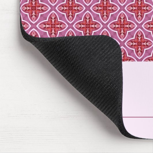 Elegant Roze Geometrisch Patroon Monogram Mousepad Muismat (Hoek)