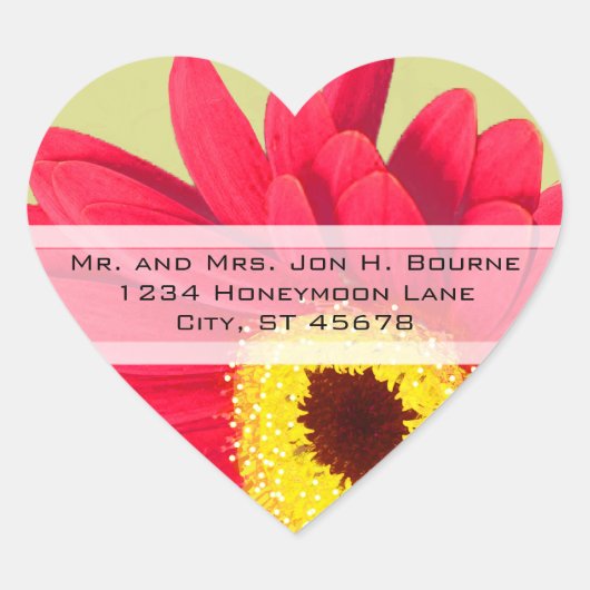 Elegant roze Gerber Daisy Wedding Stickers (Voorkant)