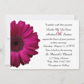 Elegant roze Gerbera Daisy Wedding Invitation Kaart (Voorkant)