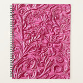 Elegant roze geslepen leer planner (Voorkant)