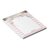 Elegant roze gestreept, Waterverf bloemen Notitieblok (Schuin)