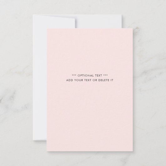 Elegant roze, gewoon modern Baby shower Kaart (Achterkant)