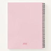 Elegant roze Girly Floral Roos en gouden boeket Notitieboek (Achterkant)