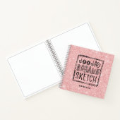 Elegant Roze Glitter Artiest Sketchbook Notitieboek (Binnen)