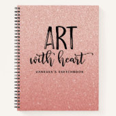 Elegant Roze Glitter Artist Sketchbook Notitieboek (Voorkant)