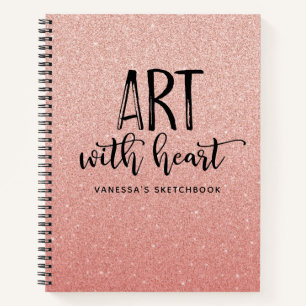Elegant Roze Glitter Artist Sketchbook Notitieboek