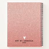 Elegant Roze Glitter Artist Sketchbook Notitieboek (Achterkant)