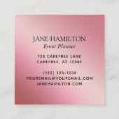 Elegant roze glitter-ballonnen vierkante visitekaartje (Achterkant)