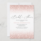 Elegant Roze Glitter Bridal Shower Uitnodiging (Voorkant)