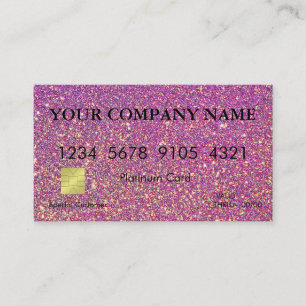 Elegant Roze Glitter-creditcard Visitekaartje