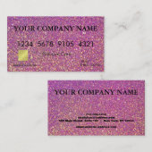 Elegant Roze Glitter-creditcard Visitekaartje (Voorkant / Achterkant)