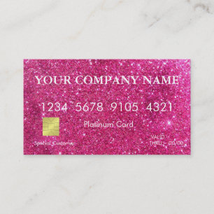 Elegant Roze Glitter-creditcard Visitekaartje