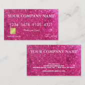 Elegant Roze Glitter-creditcard Visitekaartje (Voorkant / Achterkant)