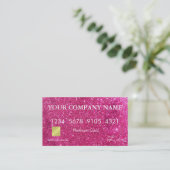 Elegant Roze Glitter-creditcard Visitekaartje (Staand voorkant)