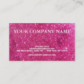 Elegant Roze Glitter-creditcard Visitekaartje (Achterkant)