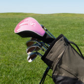 Elegant Roze Glitter Drift Monogram Naam Golfheadcover (Insitu)