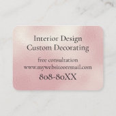 Elegant roze glitter en diamanten op parelolie visitekaartje (Achterkant)