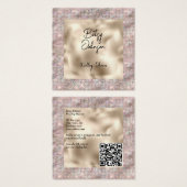 Elegant Roze Glitter en Parel Folie Visitekaartje (Voorkant /achterkant)