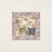 Elegant Roze Glitter en Parel Folie Visitekaartje (Achterkant)