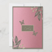 Elegant Roze Glitter Eucalyptus paar douche Kaart (Achterkant)