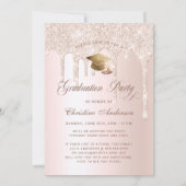 Elegant Roze Glitter Fotogradatie Partij Kaart (Achterkant)