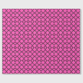 Elegant roze glitter & geometrisch zwart patroon cadeaupapier (Vlak)
