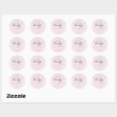 Elegant Roze Glitter Girl Baby shower Hartelijk da Ronde Sticker (Vel)