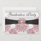 Elegant Roze Glitter Graduation Party Kaart (Voorkant)