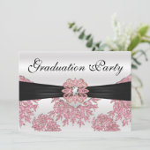 Elegant Roze Glitter Graduation Party Kaart (Staand voorkant)