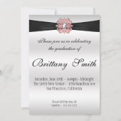 Elegant Roze Glitter Graduation Party Kaart (Achterkant)