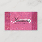 Elegant Roze Glitter Huis Schoonmaak Huishoudster Visitekaartje (Achterkant)