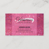 Elegant Roze Glitter Huis Schoonmaak Huishoudster Visitekaartje (Voorkant)