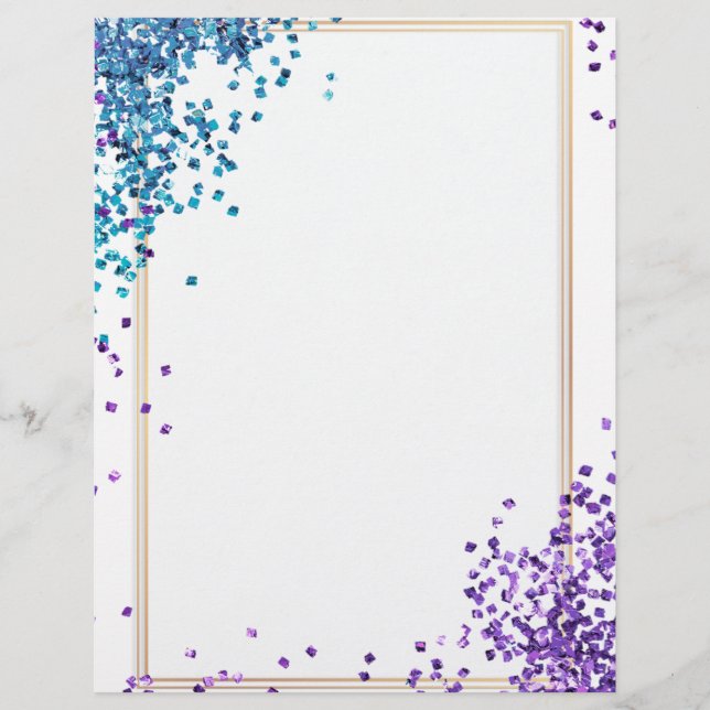 Elegant roze glitter Letterhead Briefhoofd (Voorkant)