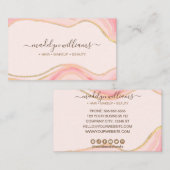 Elegant Roze Glitter Marble Agate Script Visitekaartje (Voorkant / Achterkant)