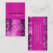 Elegant Roze Glitter Metallic Sequence Patroon Visitekaartje (Voorkant / Achterkant)