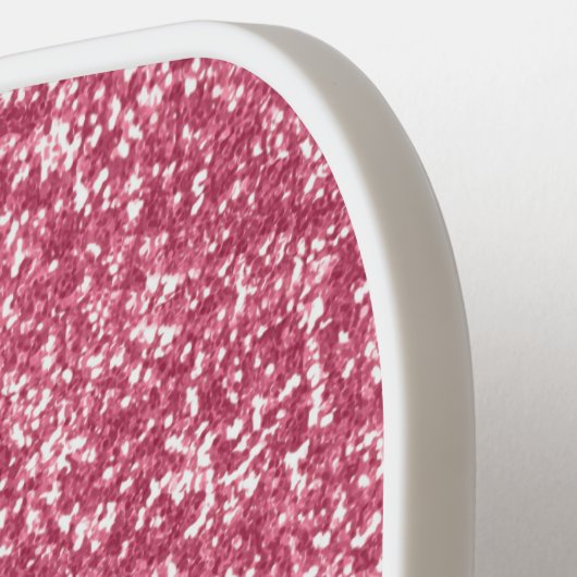 Elegant Roze Glitter Monogram Initiaal Pickleball Paddle (Links Detail)
