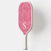 Elegant Roze Glitter Monogram Initiaal Pickleball Paddle (Links)