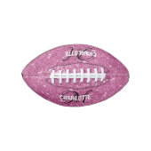 Elegant roze glitter monogram naam football (Voorkant)