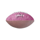 Elegant roze glitter monogram naam football (Gedraaid 90)